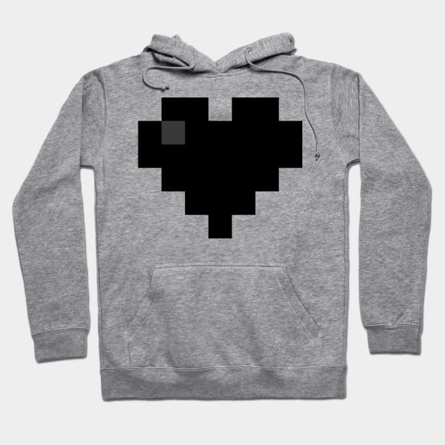 Simple Black Pixel Heart Hoodie by gkillerb